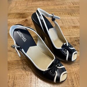 Michael Kors black and white platform shoes